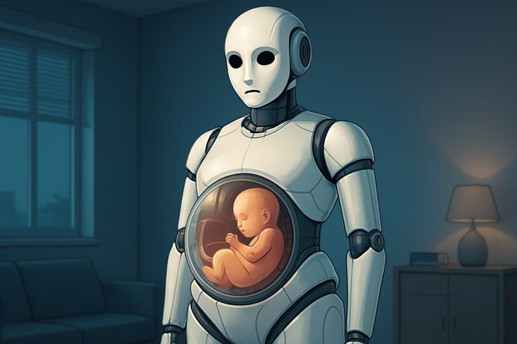Robot mang thai hình người đầu tiên trên thế giới gây tranh cãi ở Trung Quốc- Ảnh 1. Ảnh minh họa được thực hiện bởi AI.