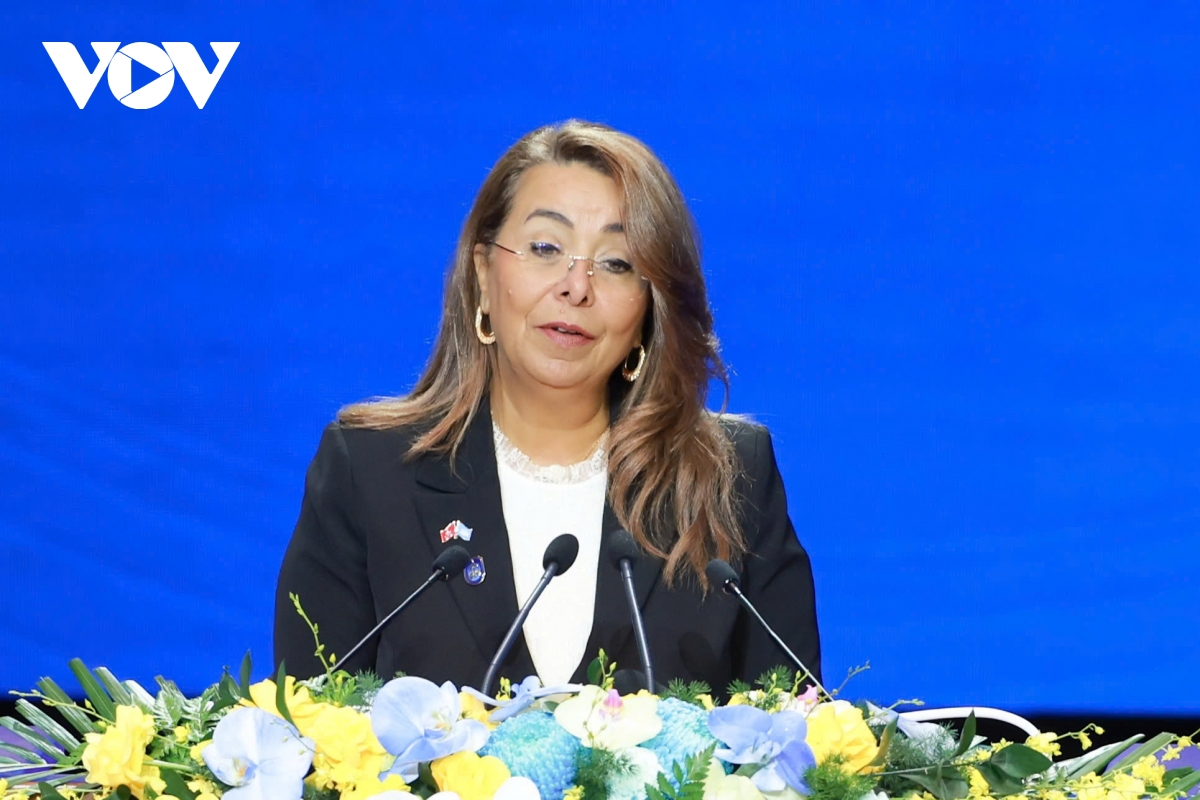Giám đốc điều hành UNODC phát biểu Ghada Waly phát biểu tại lễ khai mạc