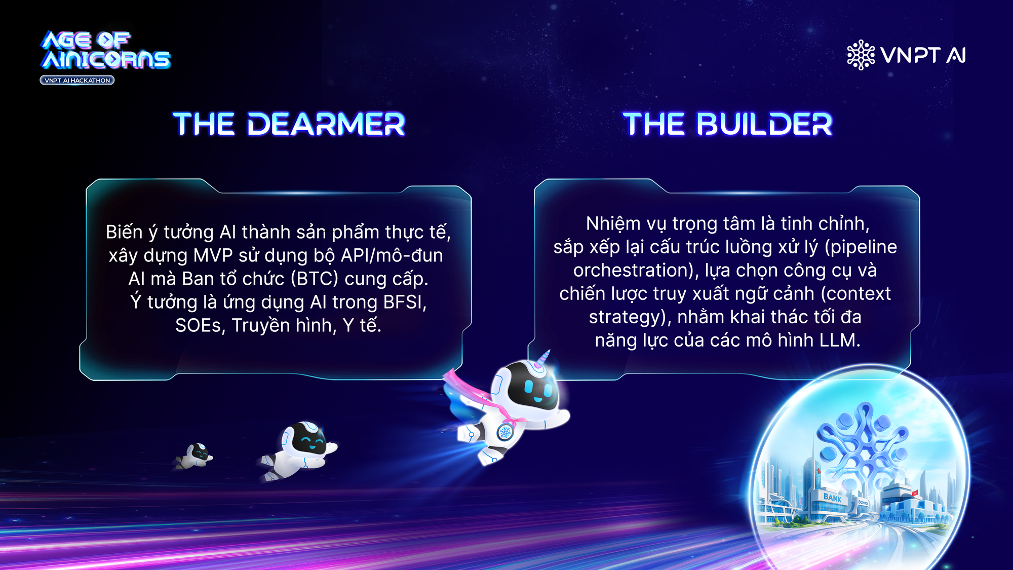 Age of AInicorns tập trung vào hai năng lực lõi là phát triển sản phẩm AI và làm chủ công nghệ chuyên biệt cho Việt Nam.