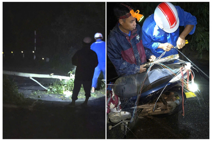 Kỹ thuật viên kiểm tra thiết bị truyền dẫn ngoài hiện trường